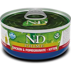 Farmina N&D Prime Kitten Pollo e Melograno - Alimento Umido Completo per Gattini e Gatte in Gestazione - 80g
