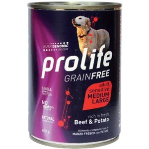 PROLIFE Club Prolife Dog Adult Sensitive Grain Free Manzo e Patate 400 gr Umido Per Cani