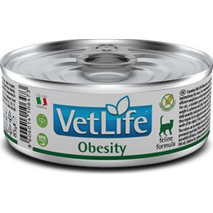 Farmina Vet Life Obesity - Cibo Umido per Gatti, Lattina da 85g, Alimento Dietetico Completo per la Riduzione del Peso