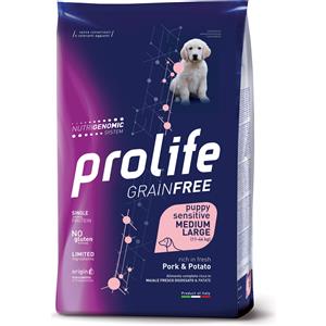 Prolife Dog Sensitive Grain Free PUPPY Medium Large Maiale Patate 10 kg Per Cani Cuccioli