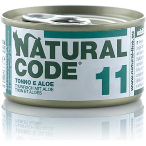 Natural Code 11 Tonno e Aloe - Alimento Umido per Gatti Adulto 85g, Senza Conservanti e Glutine