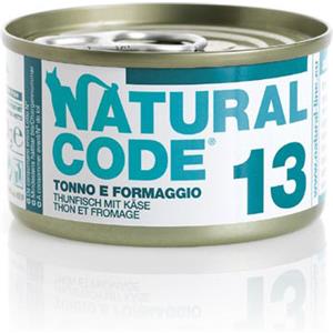 Natural Code Cibo Umido per Gatti 13 Tonno e Formaggio - 85g, Senza Conservanti e Glutine