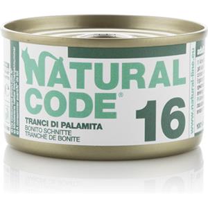 Natural Code 16 Tranci di Palamita - Alimento Umido per Gatti Adulto 85g Senza Conservanti e Glutine