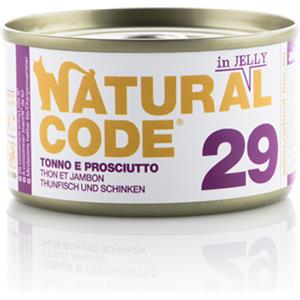 Natural Code 29 Tonno e Prosciutto in Jelly - Cibo Umido Naturale per Gatti Adulti - 85g