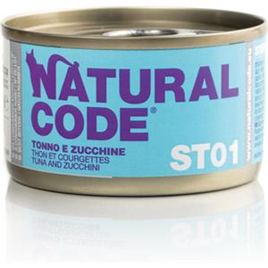 Natural Code ST01 Cibo Umido per Gatti Sterilizzati - Tonno e Zucchine 85 gr