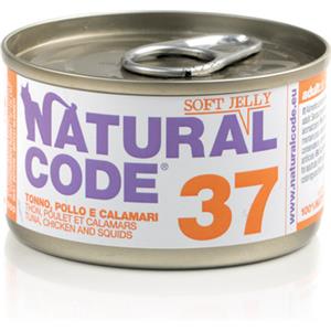 Natural Code 37 Cibo Umido per Gatti - Tonno, Pollo e Calamari in Jelly - 85g