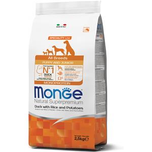 Monge Superpremium All Breed Puppy Junior Anatra Riso 12 kg Cane