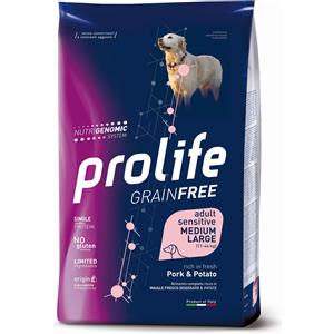 Prolife Dog Sensitive Medium Large Adult Maiale e Patate 2,5 kg Crocchette Per Cani