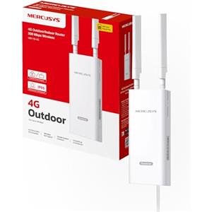 MERCUSYS MB118-4G Router WiFi con Sim da Esterno, 4G CAT4 LTE N300Mbps, 2 Antenne LTE Rimovibili, Porta LAN, Alimentazione PoE/DC, Montaggio su Palo, Parete e Finestra, SMS, APP, Plug&Play, IP65