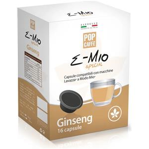 Pop Caffè E-mio Ginseng - Capsule Compatibili A Modo Mio - Confezione da 16 Capsule Energizzanti