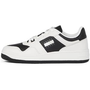 Tommy Jeans Uomo Sneakers con Suola Preformata Retro Basket Tumble Profilo Basso, Bianco (Ecru), 45