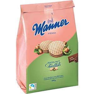 Manner WIEN Manner Tartlets | Crostatine croccanti vegetariane con crema di nocciole | 1 confezione (400 g)