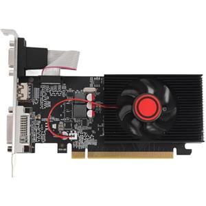 Yanmis Scheda Video per Computer, Scheda Grafica da Gioco DDR3 da 1 GB a 64 Bit con Ventola di Raffreddamento, PCI Express 2.0 16x, Interfaccia Multimedia DVI VGA HD per PC