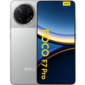 XIAOMI POCO F7 Pro 5G, 12+512GB, Argento, fotocamera principale da 50MP, batteria da 5110 mAh (tipi) con 45 W HyperCarge, IP64, funzioni AI (senza caricabatterie incluso)