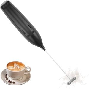 Tuwonwa Montalatte Elettrico Portatile in Acciaio Inox, Schiumatore Latte Con Frullino Montalatte, Potente Schiumalatte Elettrico per Cappuccino, Cioccolata Calda, Matcha, Bevande Cremose