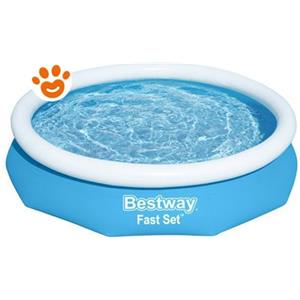 Bestway Piscina Gonfiabile Fast Set Rotonda 244x61 cm con Pompa Filtro 16 W