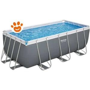 Bestway Piscina Rettangolare Power Steel Frame (412x201x122cm) con Pompa a Filtro Art. 56456