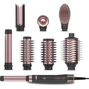 Cecotec Styler - Capelli modellanti multifunzionali, 8 teste CeramicCare 8in1, AirGlam Gyro. 1500 W, Liscio, Modo e Fibbia, Motore Brushless, Funzione Rotante e Rivestimento Ceramica e Cheratina