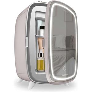 Cecotec Frigorifero Piccolo per Cosmetici 6L CoolingBeauty 6000 Mirror Rose. Mini Frigorifero con Porta con Specchio Esterno, Luce LED con 3 Intensità, Raffreddamento fino a 10ºC