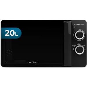 Cecotec Forno a Microonde 20L Proclean 3030 Flatbed. 700W, Design Compatto, Interno Ceramico, Modalità Scongelamento, Timer 30 Min, Tecnologia 3Dwave, Dettagli Fullcrystal