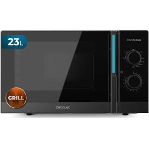 Cecotec Microonde Meccanico con Grill da 23L Proclean 4120. 800 W e 1000 W Grill, cottura uniforme, 8 livelli di potenza, funzione scongelata, timer 35 mins, piatto girevole 285 mm