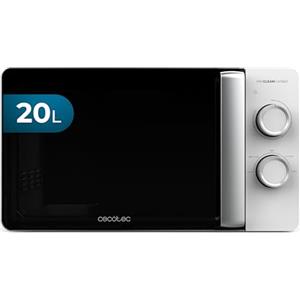 Cecotec Forno a Microonde 20L Proclean 3010 Flatbed. 700W, Design Compatto, Interno Ceramico, Modalità Scongelamento, Timer 30 Min, Tecnologia 3Dwave, Dettagli Metalizzati