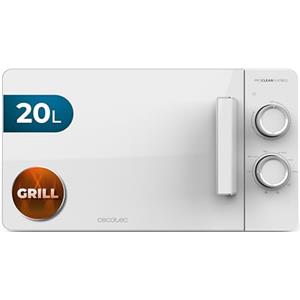 Cecotec Forno a Microonde 20L Proclean 3120 Flatbed. 700W e Grill 800W, Design Compatto, Interno Ceramico, Modalità Scongelamento, Timer 30 Min, Tecnologia 3Dwave