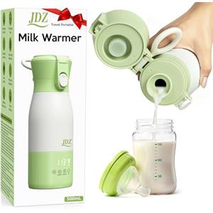 JDZ Scaldabiberon Portatile, JDZ Scalda Biberon Neonato Portatile 16000 mAh, Scaldabiberon Portatile Senza Fili 500ml, Scalda Biberon Neonato, Regalo Mamma - Auto, Campeggio e Viaggi