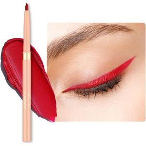 OULAC Matita Occhi Waterproof, Eyeliner e Lip Liner Rosso Mat Girevole, Colore Intenso, Dura 12 Ore +, Texture Liscia e Cremosa, Non Trasferibile, Vegan (L08) Ruby
