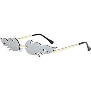 BOBOZHONG Occhiali,Occhiali Fiamma Senza Montatura Occhiali da Sole Fiamma Unisex Occhiali Senza Bordo Occhiali da Sole,Unisex Occhiali da Sole Stile Punk Vintage di Moda C19