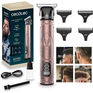 Cecotec Tagliacapelli e Rifinitore Professionale PrecisionCare Warrior. Lama Affilata ad Alte Prestazioni, 4 Pettini Guida 1-4 MM, Autonomia 120 min, Schermo, Spazzola e Olio.