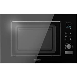 Cecotec Microonde da Incasso Digitale GrandHeat 2000 Built-in Touch Black. 1200 W, Incasso, 21 Litri, Grill, 8 Funzioni, Pannello Tattile, Avvio Automatico, Timer, Nero