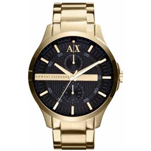 Armani Exchange Orologio per uomo, Movimento al quarzo multifunzione e cassa da 44 mm con cinturino in acciaio, Tonalità oro e nero jet