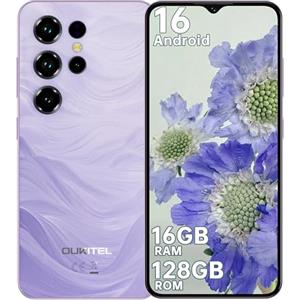 OUKITEL C2 Smartphone Android 16-16(4+12) GB RAM + 128GB ROM/TF 1TB - 6,52" HD Telefono Cellulare 5000mAh 13MP+5MP Camera Telefono Dual SIM 4G Cellulari e Smartphone/Face ID/3.5mm Jack Viola