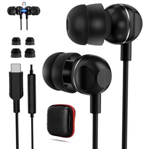 AIAUXAI Cuffie USB C a Doppio Strato per Xiaomi 15 Ultra 14T Pro 13T 12 Lite Magnetico Auricolari Type C con Filo In-Ear Cuffie con Microfono Hi-Fi Stereo per iPhone 16 15 Plus iPad per Galaxy S25 S24 S23 S22