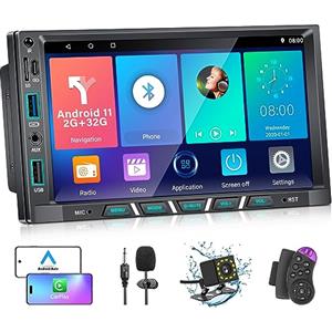 TOYOUSONIC Autoradio 2 Din con Apple CarPlay e Android Auto, 2 Din Android Stereo Auto Bluetooth con Schermo HD da 7 Pollici con Backup Camera/Mirror Link/GPS/WiFi/FM/AUX/USB/TF.