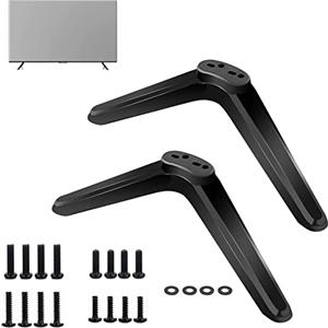 UineHiot Gambe universali del supporto TV, gambe di ricambio del supporto TV da tavolo per la maggior parte dei televisori LCD LED Samsung LG Sony VIZIO TCL KONKA da 27 a 55 pollici, con capacità di sostenere fino a 99 libbre - Nero