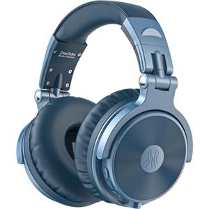 OneOdio ProC Bluetooth Cuffie senza fili e modalità cablata, 110 ore di utilizzo, cuffie audio con microfono, Hi-RES audio, cuscinetti in proteine morbide, extra bassi, comode e pieghevoli blu cielo