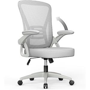 rattantree Sedia da Ufficio con Supporto Lombare, Sedia Ufficio Ergonomica con Braccioli Regolabili in Rete Traspirante, Altezza Regolabile e Schienale Inclinabile con Ruote Girevoli, Grigio