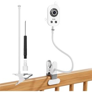Tyeyober Supporto flessibile per monitor girevole compatibile con GHB UU24 Baby Monitor 2.4 GHz,Clip di montaggio flessibile per GHB UU24 2.4 GHz Babyphone Video Baby Monitor
