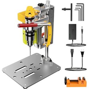 Yofuly Mini Trapano da Banco, Trapano da Banco di Precisione a 7 Velocità, Trapano Elettrico da Banco, Banco da Lavoro Multifunzione per il Fai da te in Metallo, Legno
