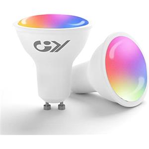 GY Smart LED WiFi Lampadina compatibile con Alexa/Google Home, Smart Light Alexa 7W 500LM GU10 Lampadina LED RGB dimmerabile 16 milioni di colori Bianco caldo/freddo 2700K-6500K RA80 (GU10)