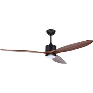 Ovlaim 165 CM ventilatori per soffitti in legno di noce con comandi a distanza, ventilatore intelligente per supersoffitti a 3 pale per camera da letto negozio salotto