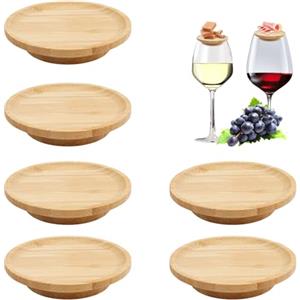 TESSTSY Topper per Salumi Bicchieri da Vino, 6 Pezzi Topper in Bambù per Salumi, Toppers per Bicchieri da Vino e Salumis, per Dessert, Antipasti, Ristoranti, Casa e Bar