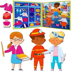 Quokka Bambole Magnetica da Vestire per Bambini 2 3 Anni - Giochi da Viaggio Bambina 3 4 Anni - 35 Pezzi Puzzle Magnetico per Aereo e Auto - Professioni Bambole di Carta - Regali Bimba dai 2 ai 5