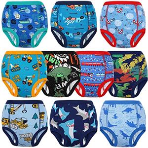 FLYISH DIRECT Mutandine Apprendimento Bambino, 10 Confezioni di Mutandine per l'educazione al vasino per Bambini e Bambine, Mutande per l'addestramento dei Bambini a 6 Strati, 150/8T