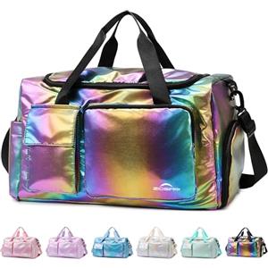 ZIOSINM ZIOISNM Borsone Palestra Donna, Elegante Borsa Palestra Donna con Scomparto per Scarpe, Borsone da Viaggio Impermeabile, Ideale per Gym, Piscina e Borsa da Viaggio (Arcobaleno)