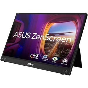ASUS ZenScreen Monitor Portatile 15.6" 1080P FHD (MB16ACV) - Monitor da viaggio IPS USB-C e USB 3.0, Trattamento Antibatterico, Cavalletto Integrato, Monitor per Laptop e Macbook