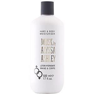 Alyssa Ashley - Crema Corpo e Mani al Muschio Bianco, Lozione Musk, Azione Idratante, Emolliente e Tonificante, Ideale per Secchezza della Pelle - 500 ml