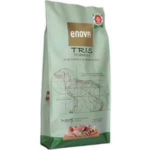 Enova Formula Tris Grain Free per Cani - Crocchette Ipoallergeniche con Carne di Coniglio, Maiale e Anatra - Sacco da 12 kg